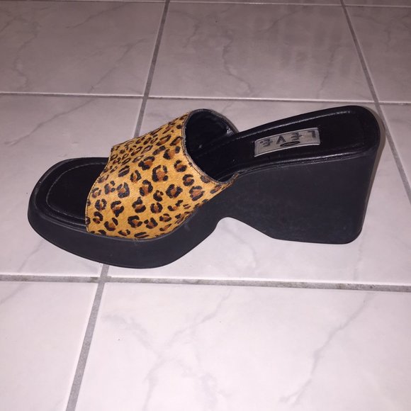 Y2K cheetah print platform sandals - Picture 2 of 8